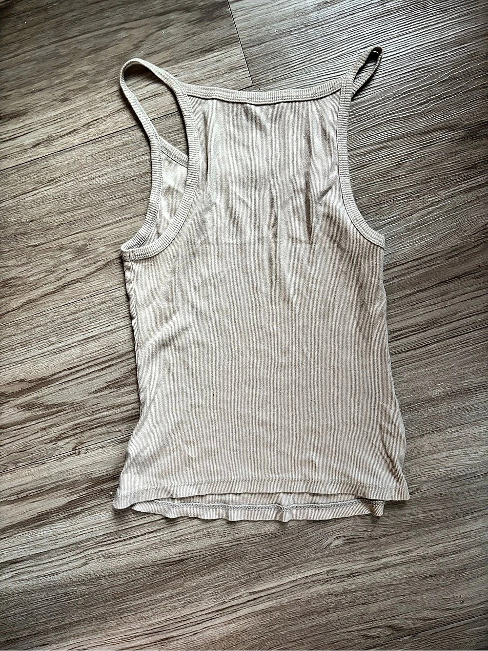 James Perse Ribbed Daily Tank Ribbed Tank Top Beige Size 1 - Picture 4 of 4